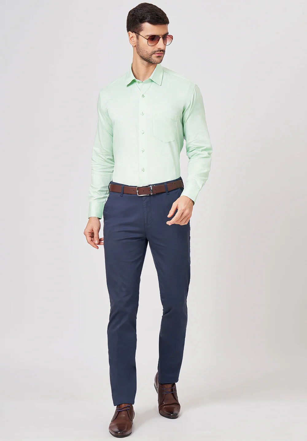 Men Green Regular Fit Formal Shirt - Image 5