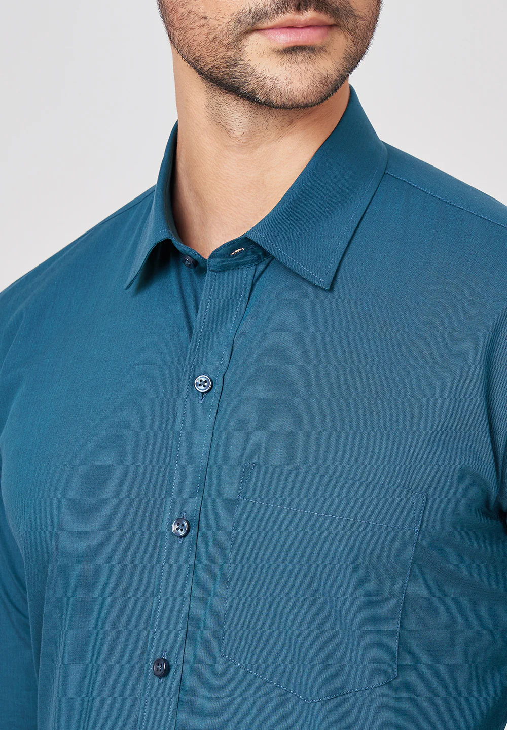 Men Green Regular Fit Formal Shirt - Image 3