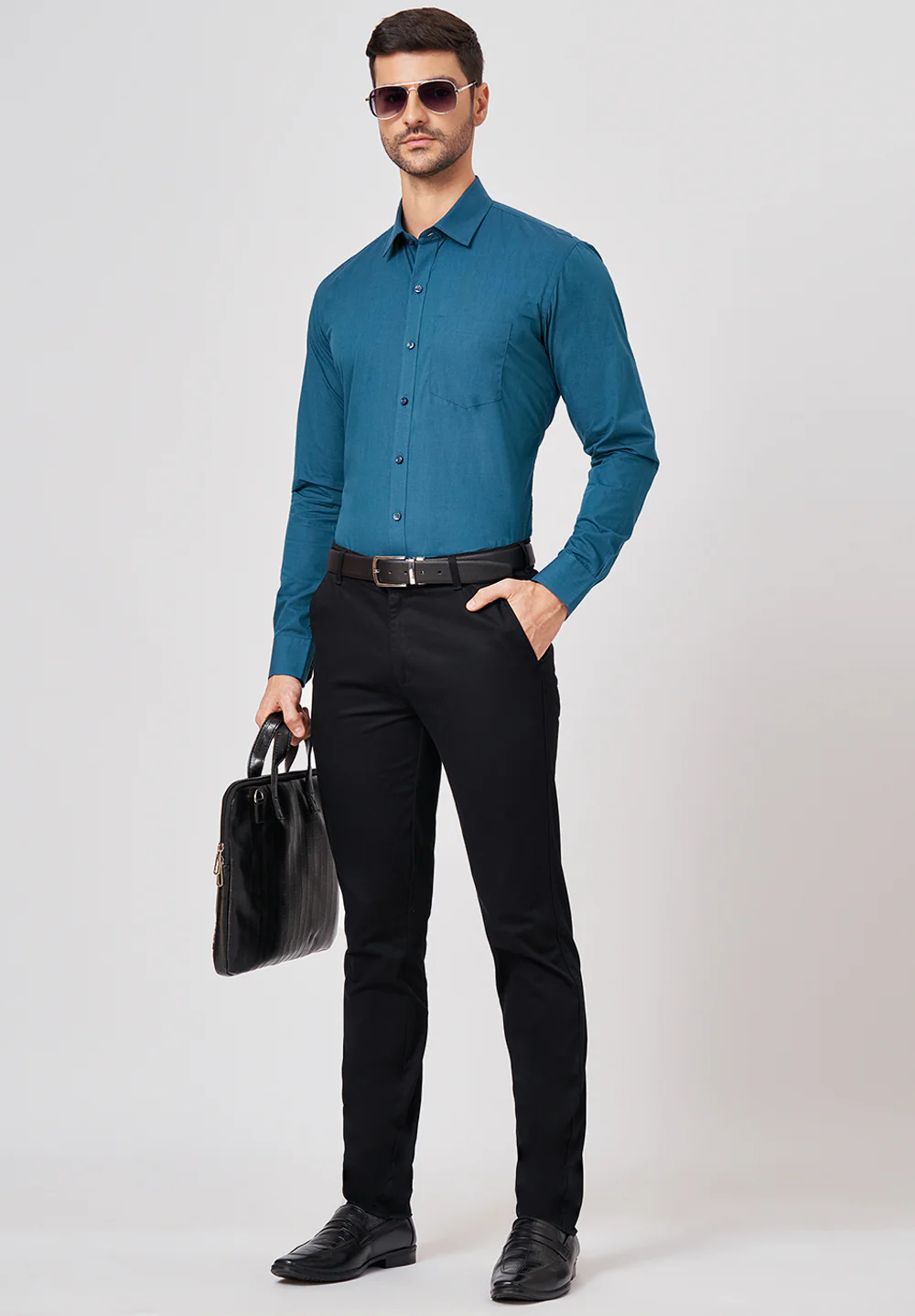 Men Green Regular Fit Formal Shirt - Image 4