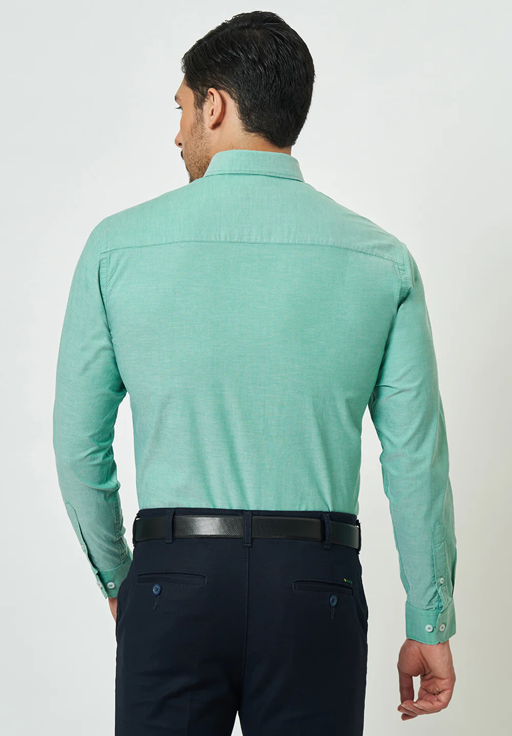 Men Green Slim Fit Formal Shirt - Image 3