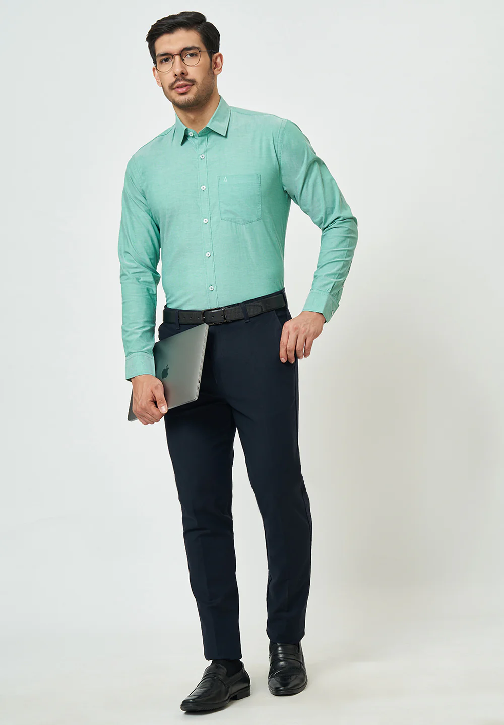 Men Green Slim Fit Formal Shirt - Image 5