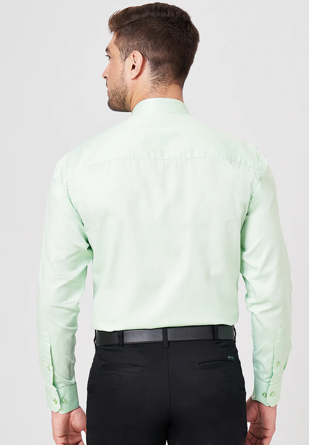 Men Green Slim Fit Formal Shirt - Image 3