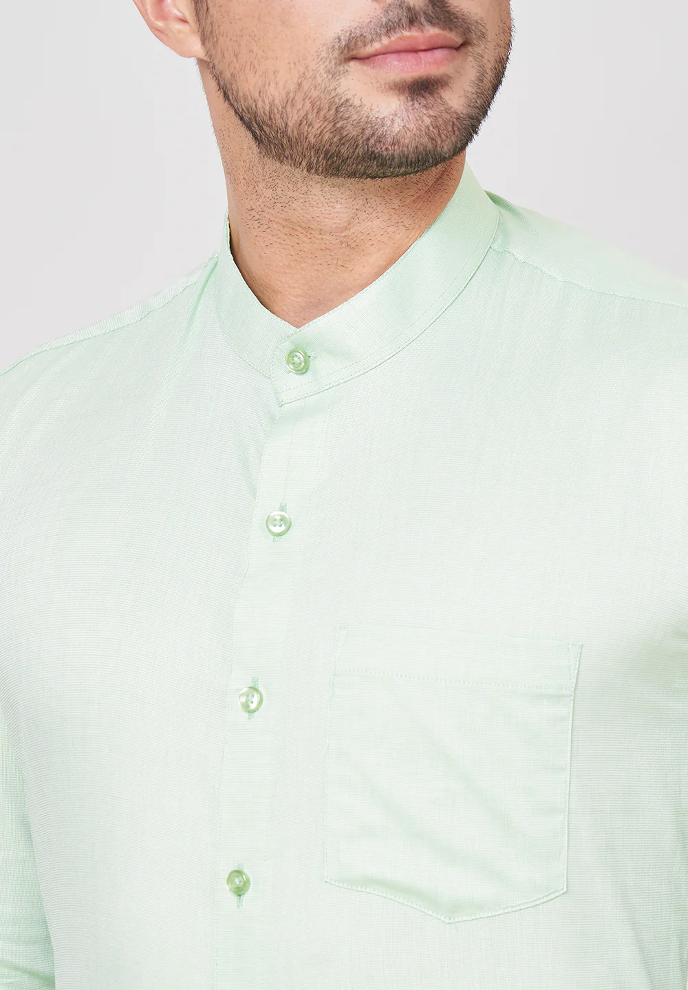 Men Green Slim Fit Formal Shirt - Image 4