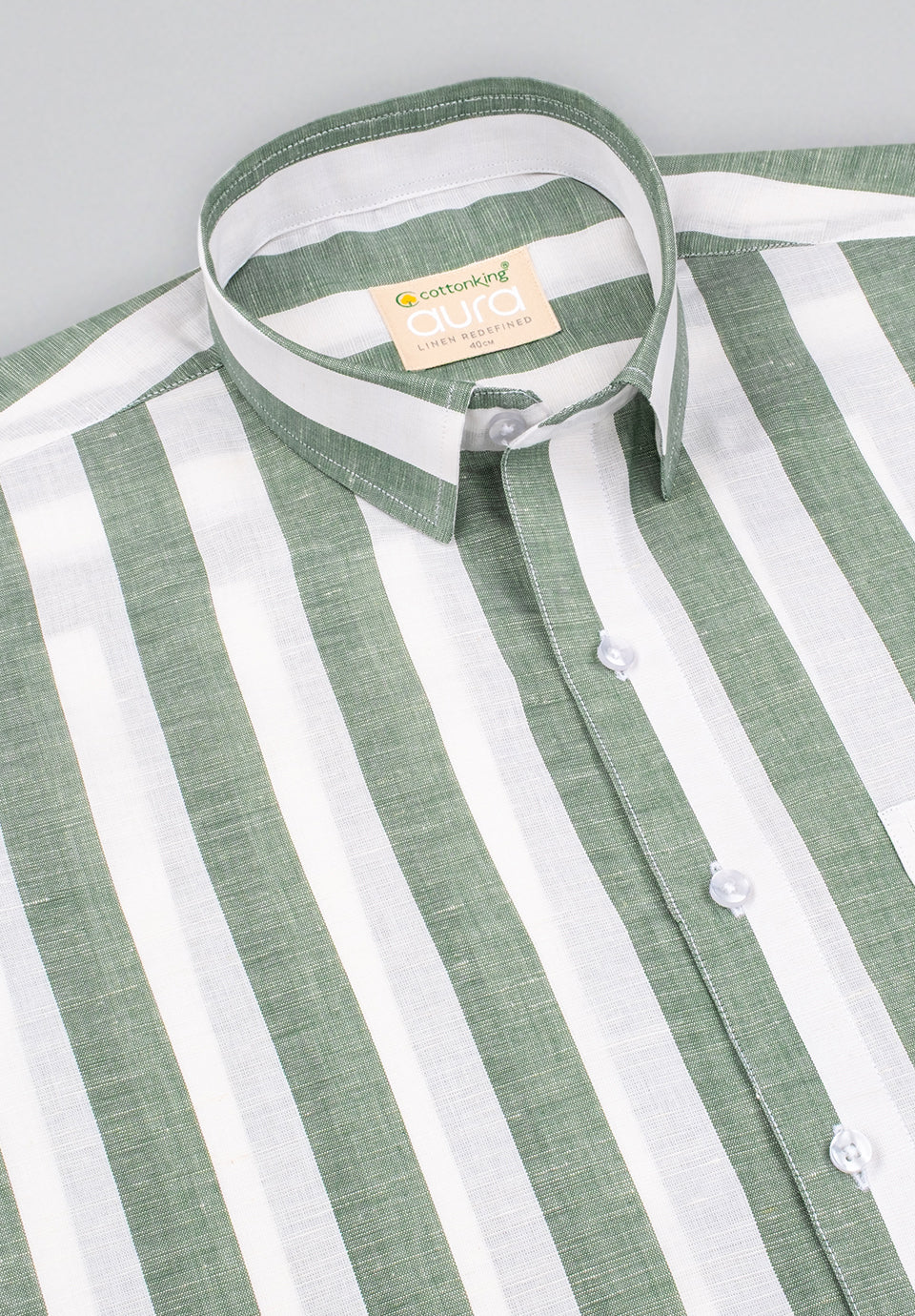 Men Green Regular Fit Formal Shirt - Image 2