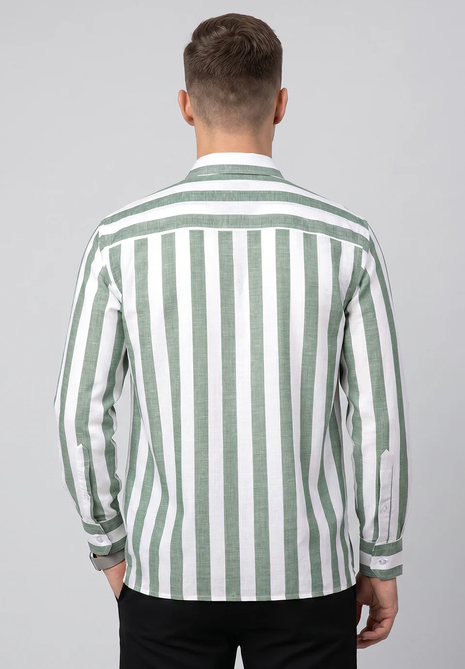 Men Green Regular Fit Formal Shirt - Image 5