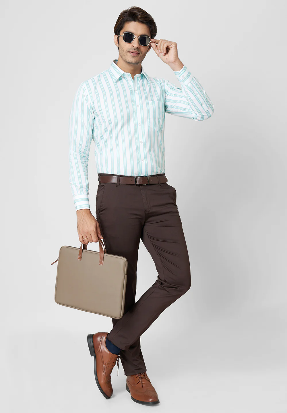 Men Green Regular Fit Formal Shirt - Image 5