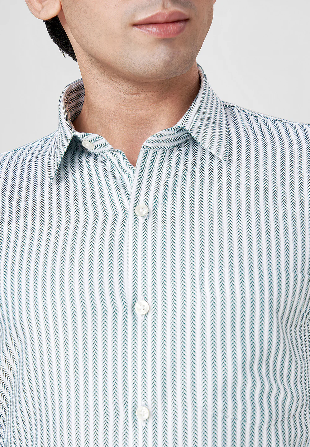 Men Green Slim Fit Formal Shirt - Image 3