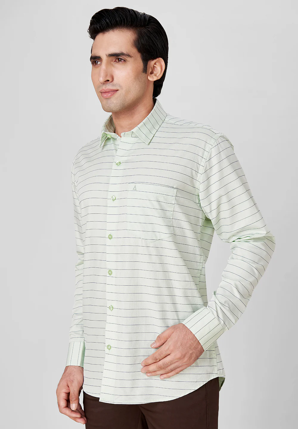 Men Green Slim Fit Formal Shirt - Image 4