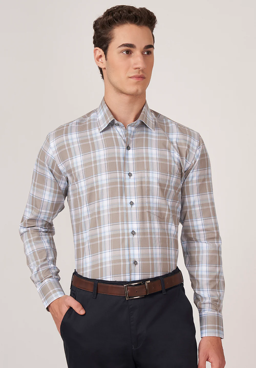 Men Grey Regular Fit Formal Shirt