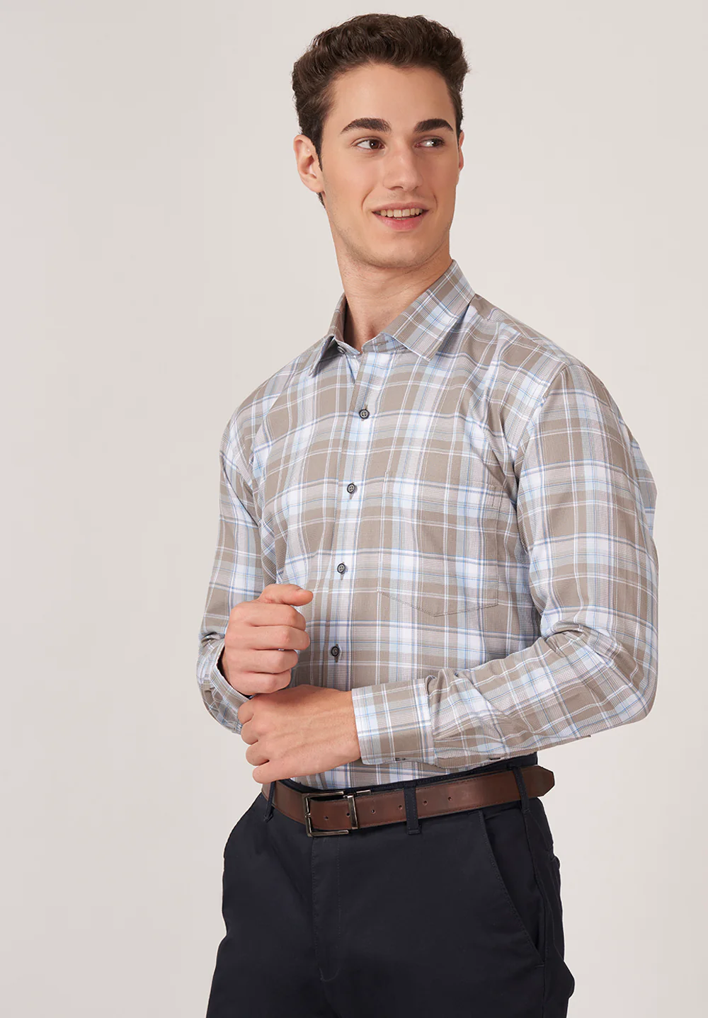 Men Grey Regular Fit Formal Shirt - Image 3