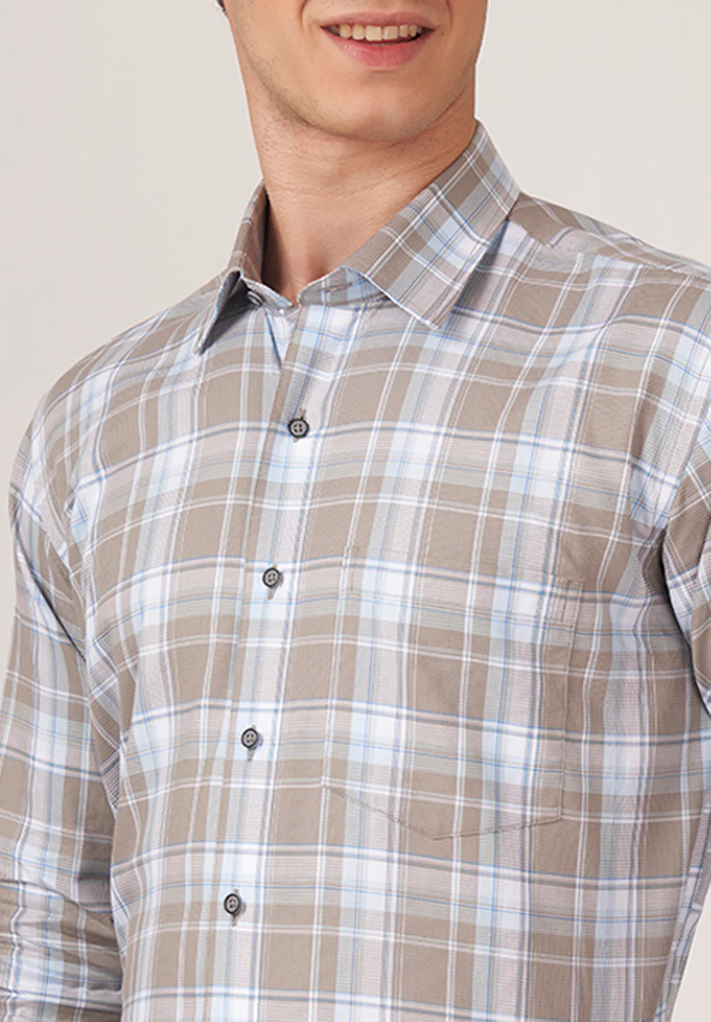 Men Grey Regular Fit Formal Shirt - Image 4