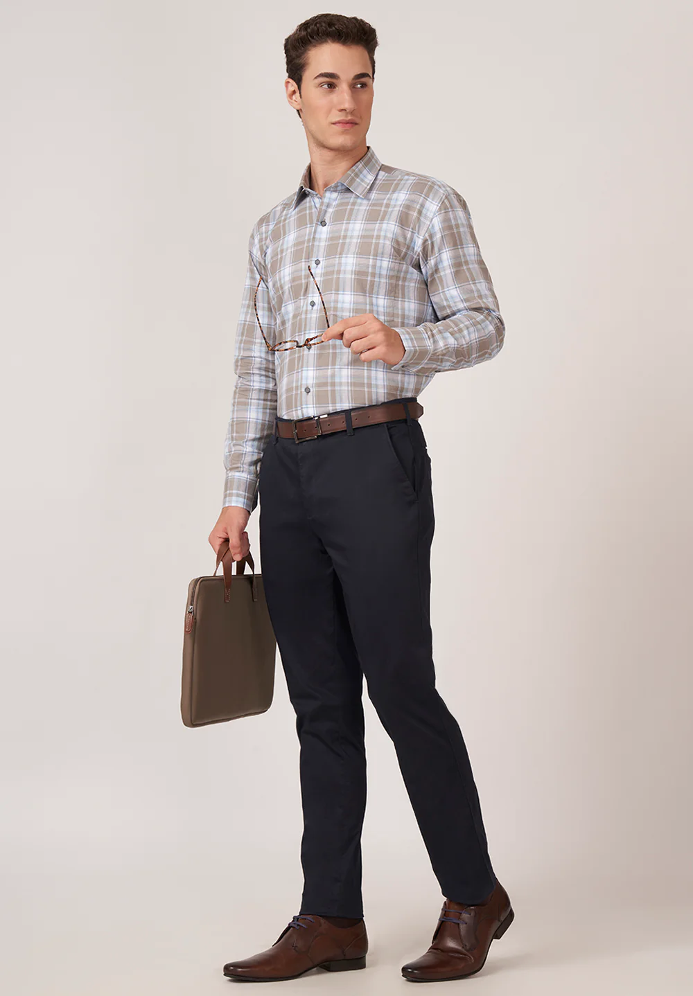 Men Grey Regular Fit Formal Shirt - Image 5