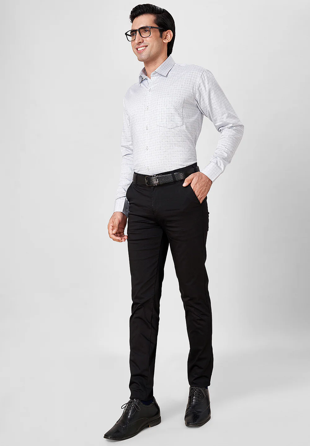 Men Grey Slim Fit Formal Shirt - Image 5