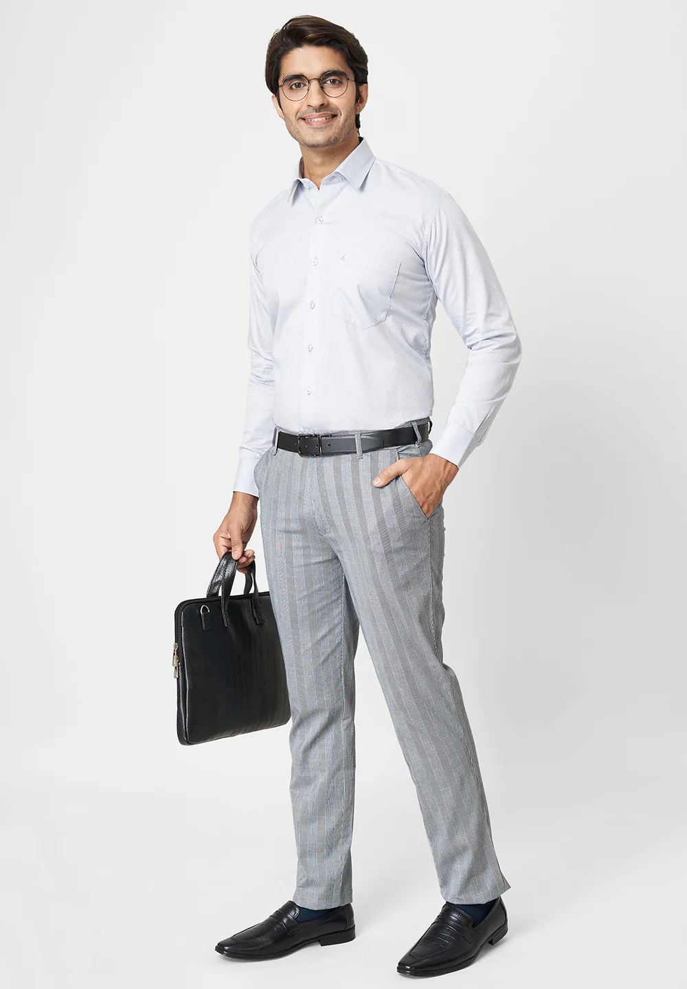 Men Grey Regular Fit Formal Shirt - Image 5