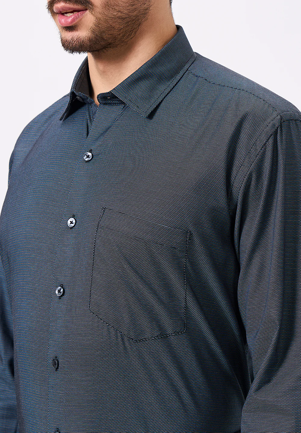 Men Grey Regular Fit Formal Shirt - Image 4