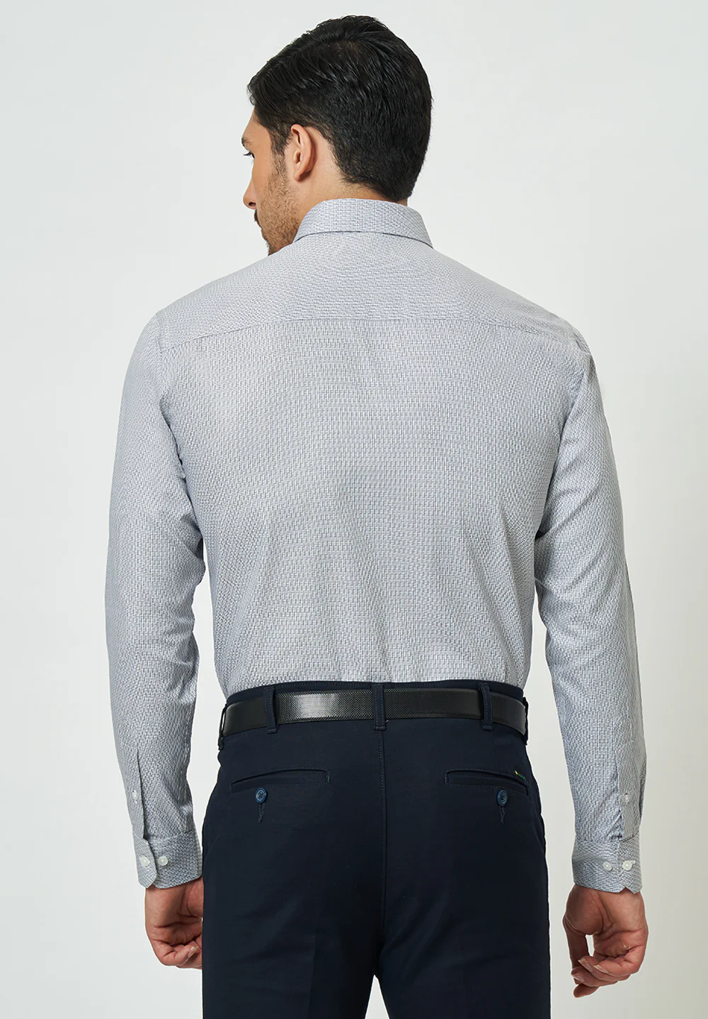 Men Grey Slim Fit Formal Shirt - Image 3