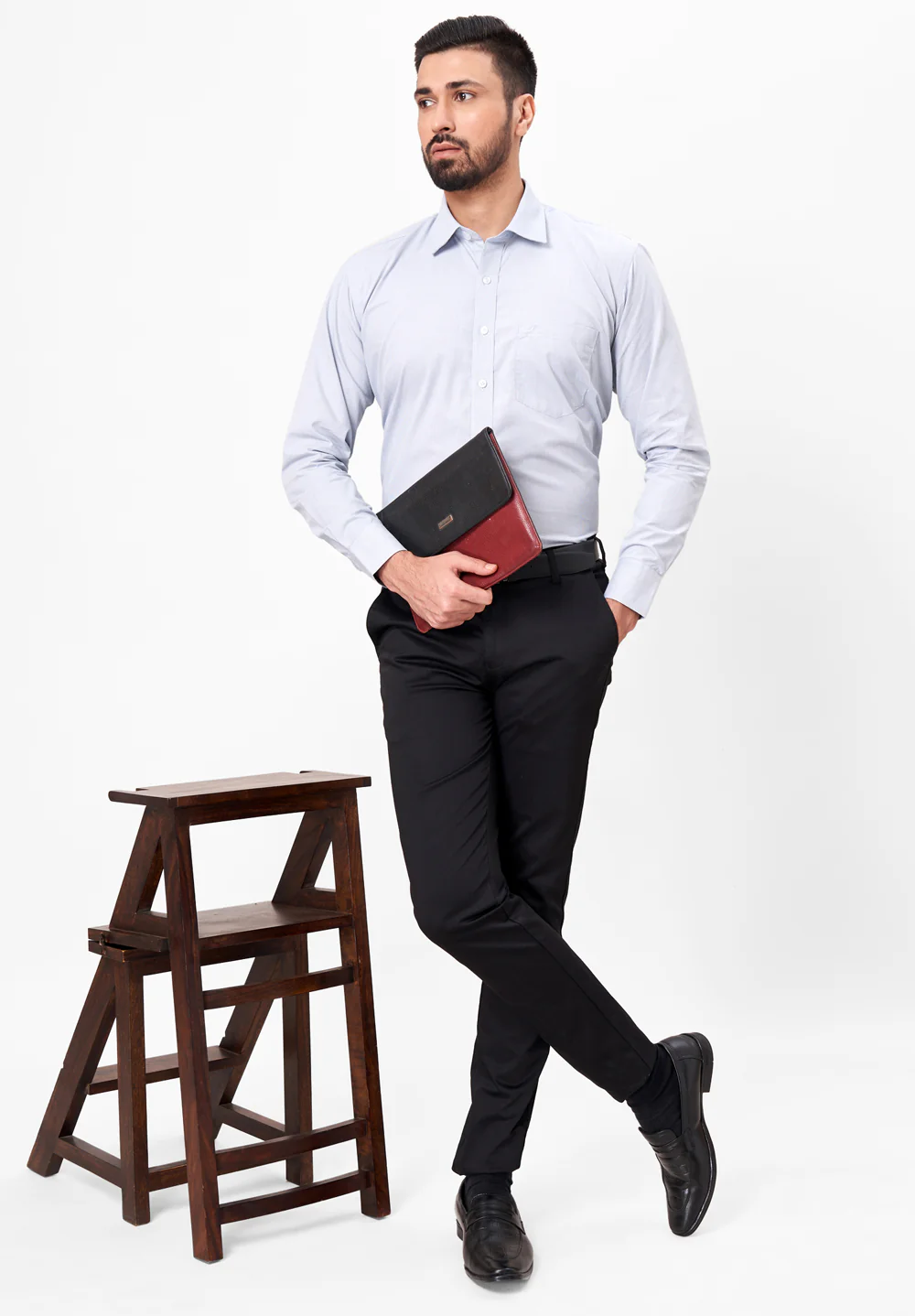Men Grey Regular Fit Formal Shirt - Image 4