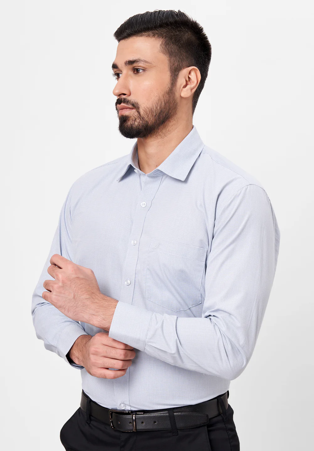 Men Grey Regular Fit Formal Shirt - Image 5