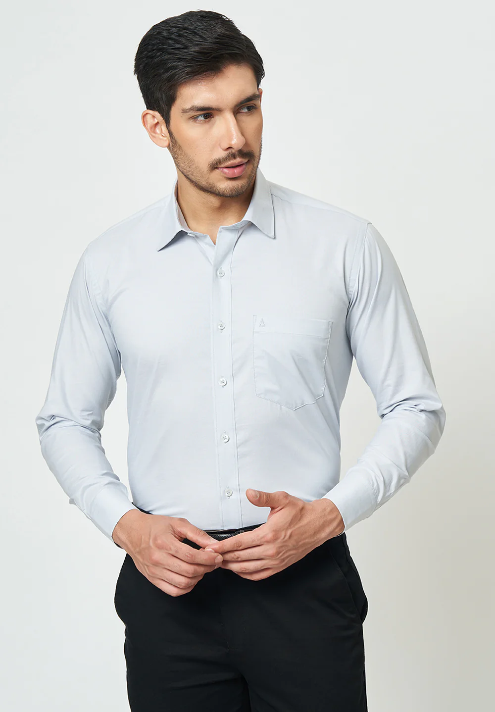 Men Grey Regular Fit Formal Shirt