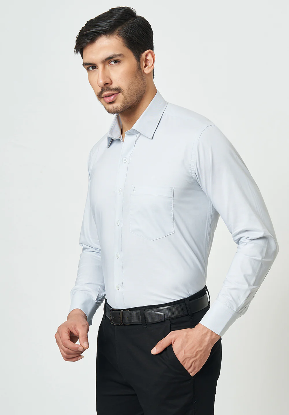 Men Grey Regular Fit Formal Shirt - Image 3