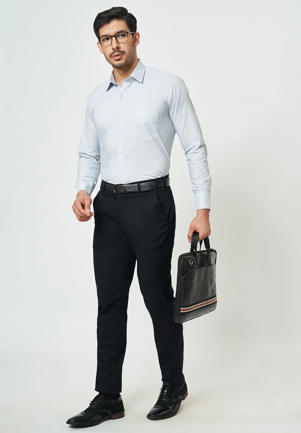 Men Grey Regular Fit Formal Shirt - Image 5