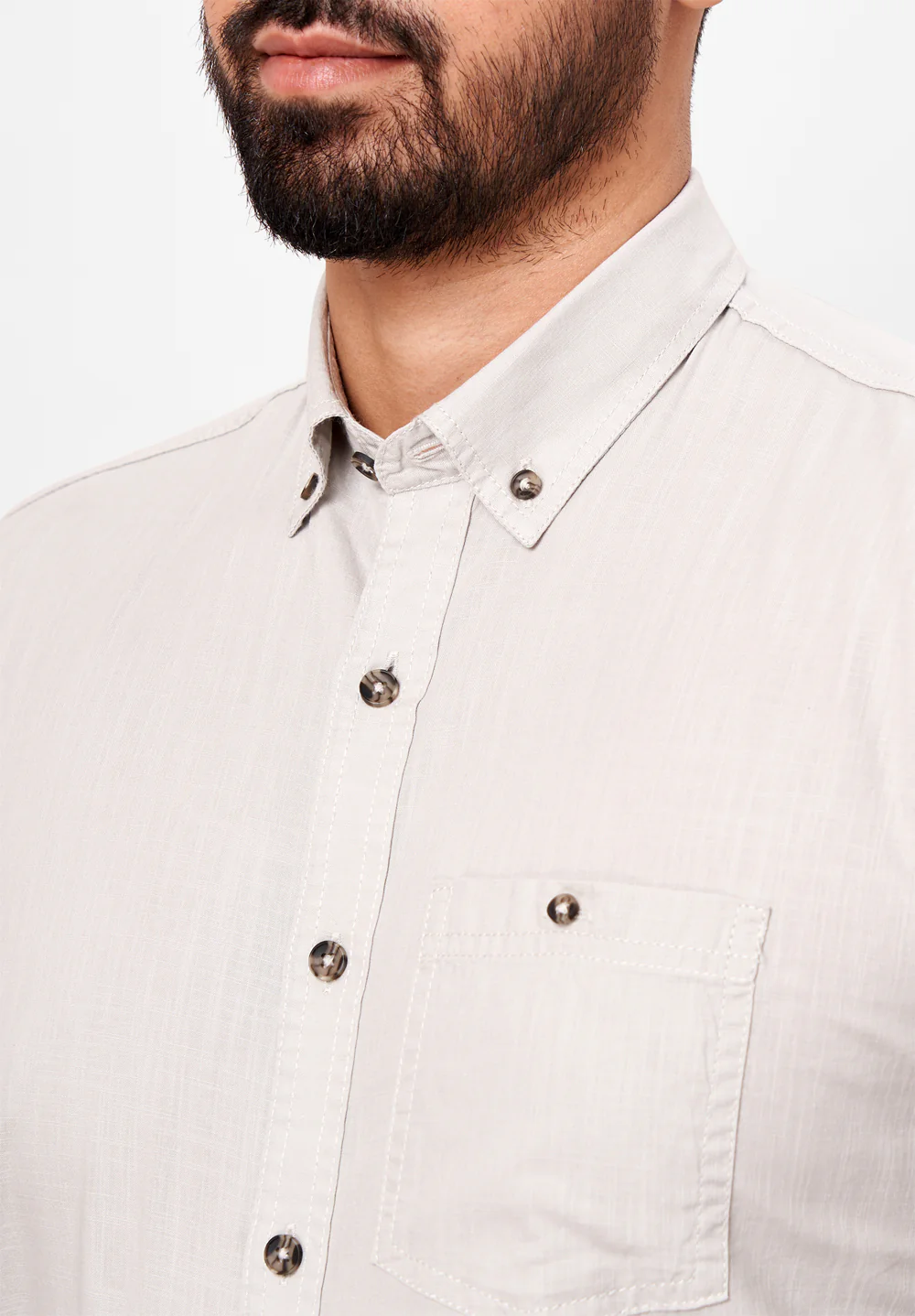 Men Grey Slim Fit Formal Shirt - Image 4