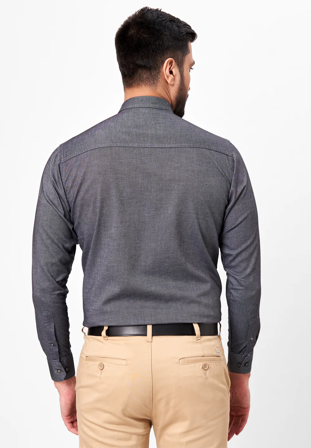 Men Grey Slim Fit Formal Shirt - Image 2