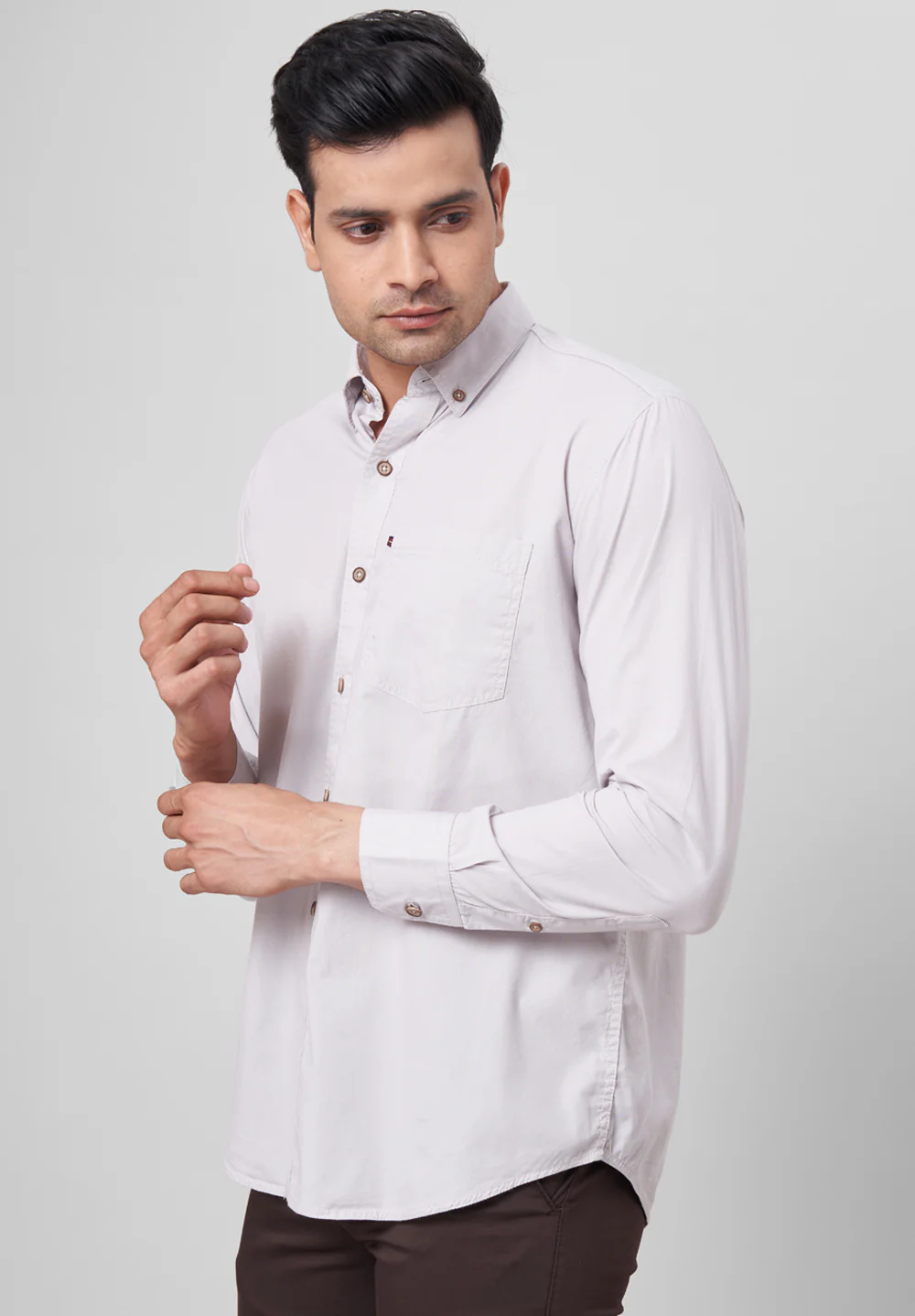 Men Grey Smart Fit Formal Shirt - Image 2
