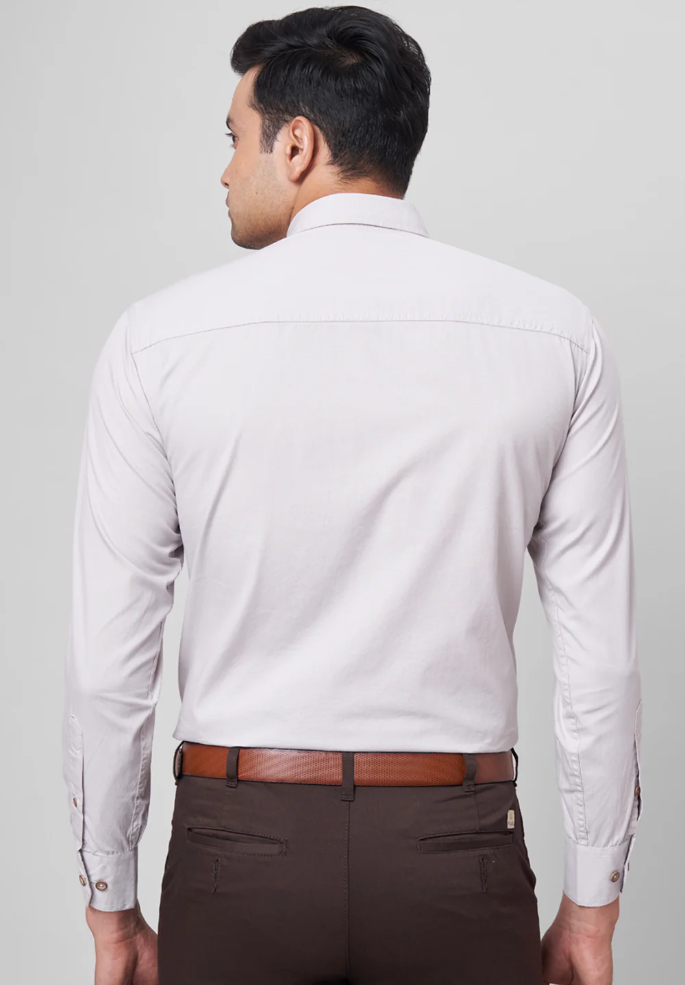 Men Grey Smart Fit Formal Shirt - Image 3