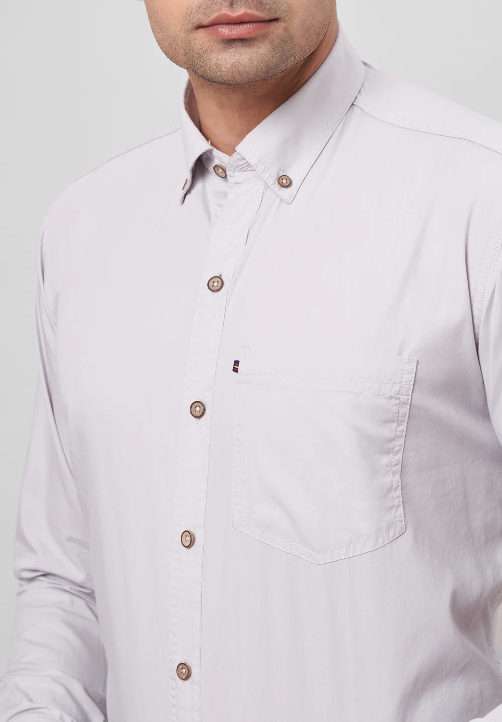 Men Grey Smart Fit Formal Shirt - Image 4