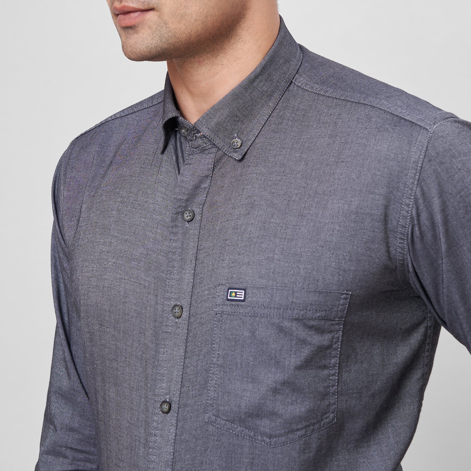 Men Grey Smart Fit Formal Shirt - Image 3
