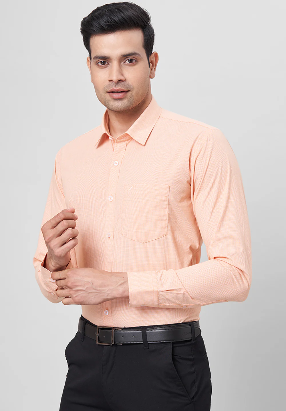 Men Orange Slim Fit Formal Shirt
