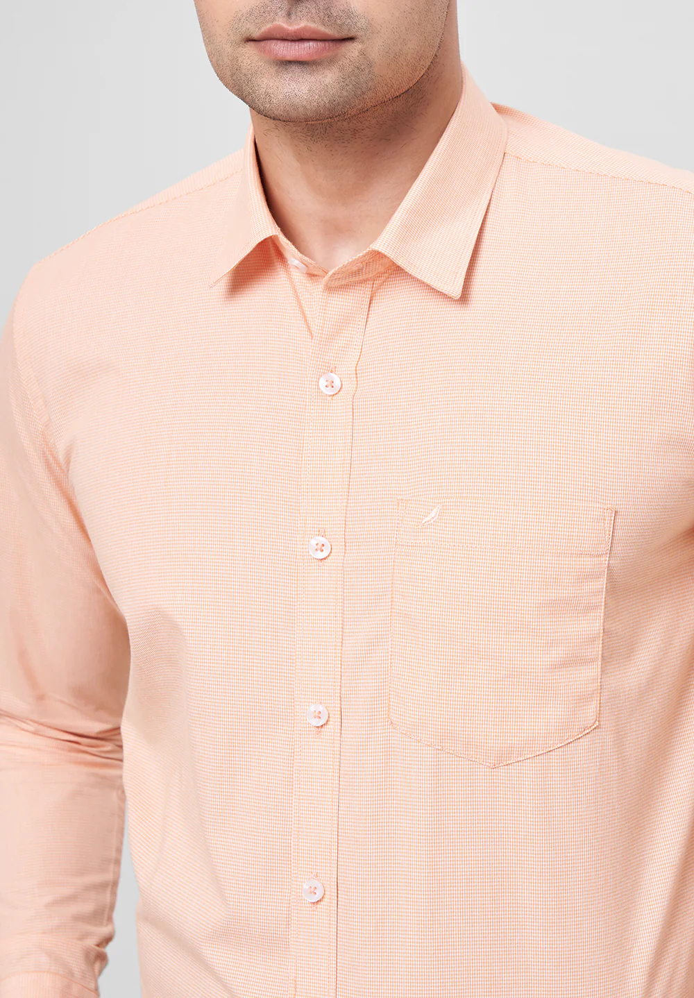 Men Orange Slim Fit Formal Shirt - Image 3