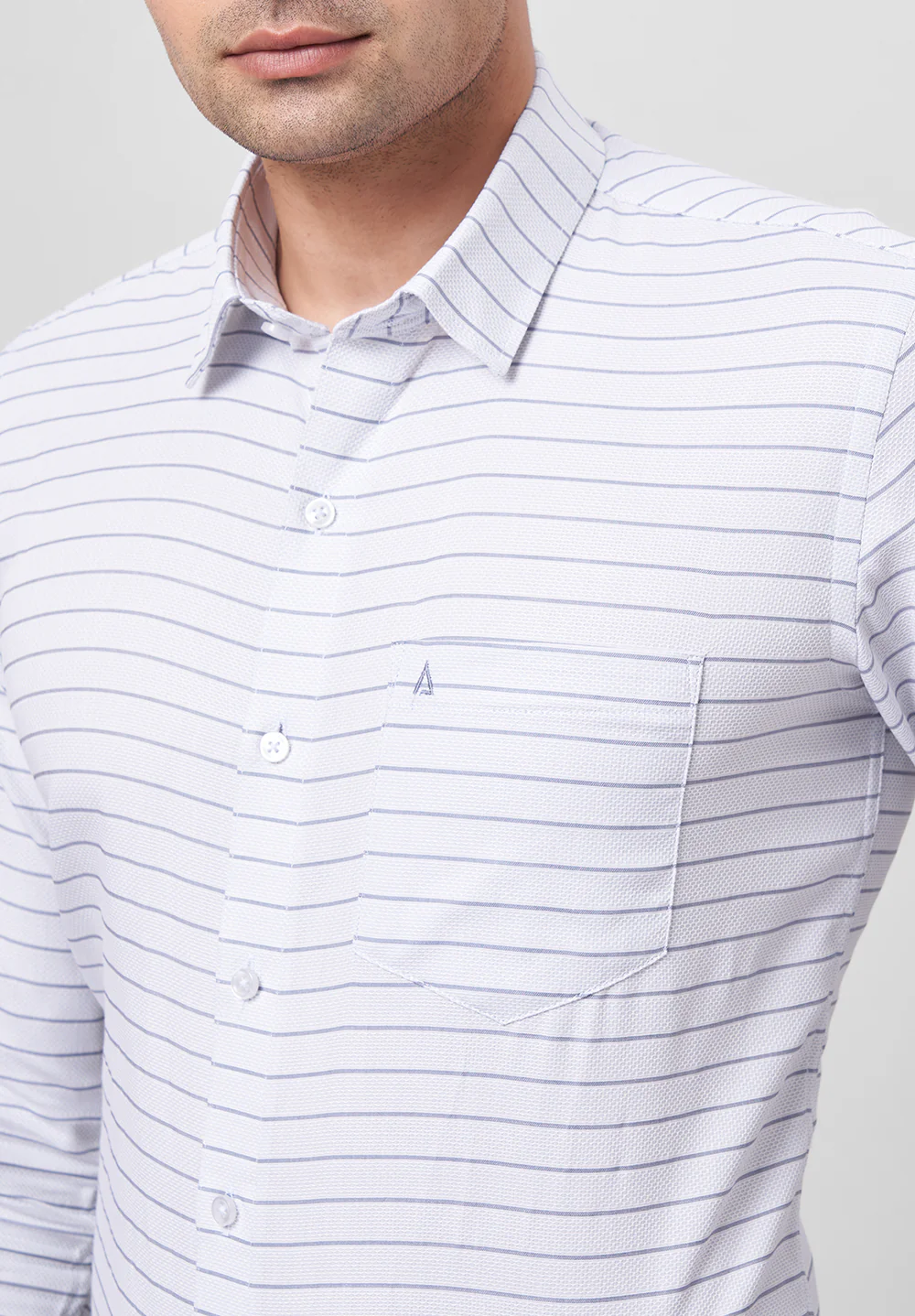 Men Grey Slim Fit Formal Shirt - Image 3