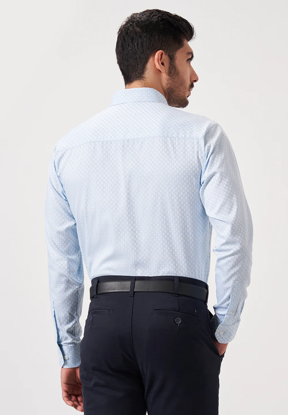 Men Blue Slim Fit Formal Shirt - Image 2