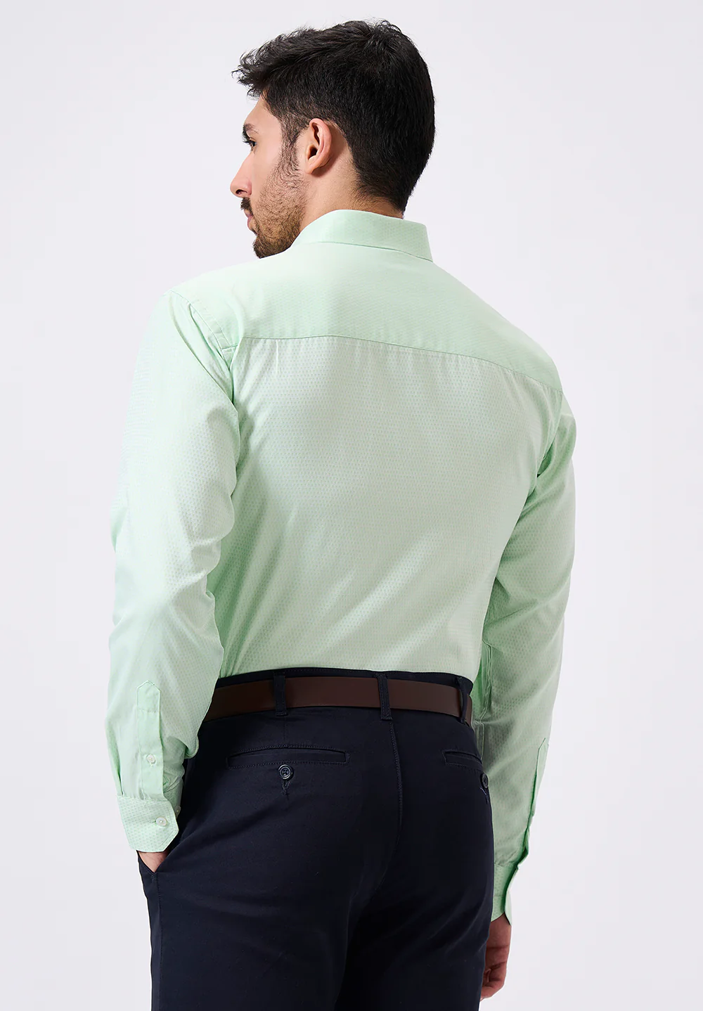 Men Green Regular Fit Formal Shirt - Image 2