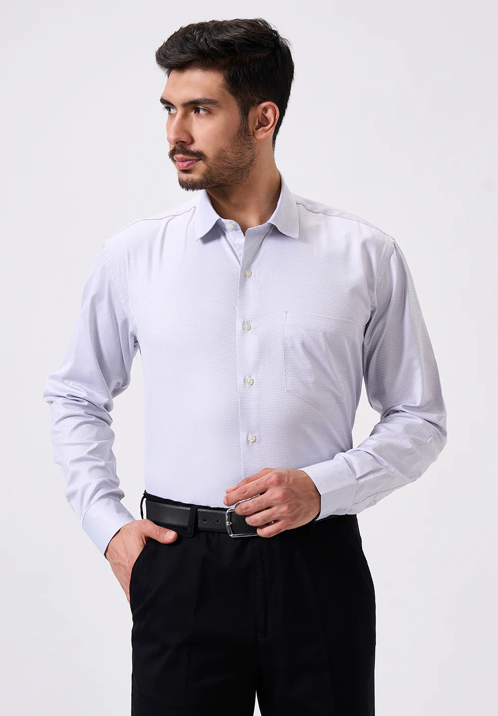 Men Grey Regular Fit Formal Shirt