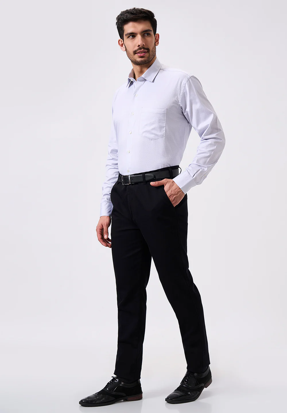 Men Grey Regular Fit Formal Shirt - Image 4