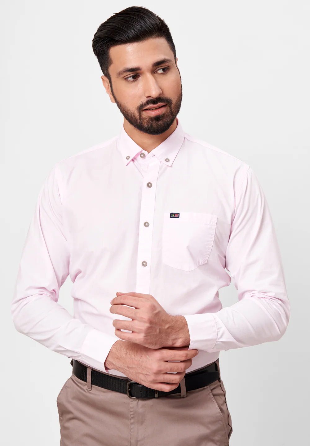Men Light Pink Slim Fit Formal Shirt