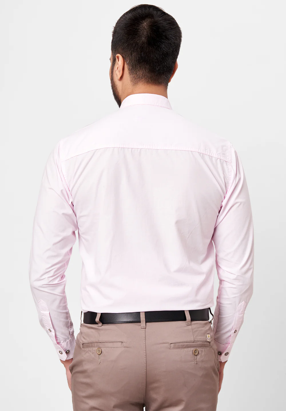 Men Light Pink Slim Fit Formal Shirt - Image 3