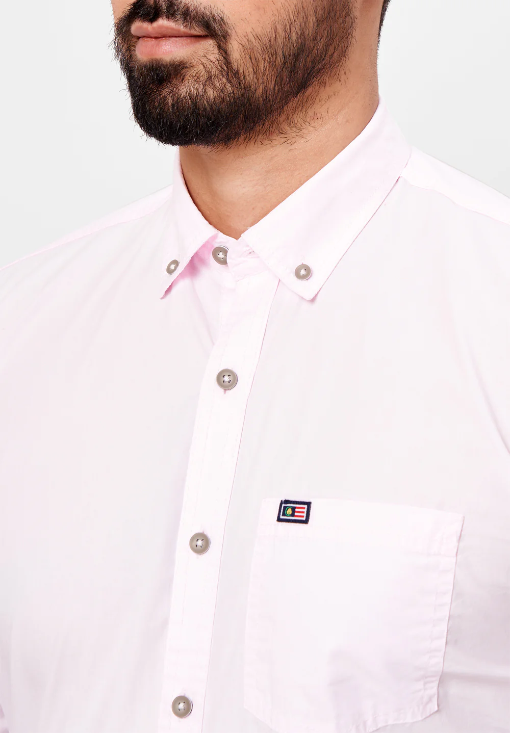 Men Light Pink Slim Fit Formal Shirt - Image 4