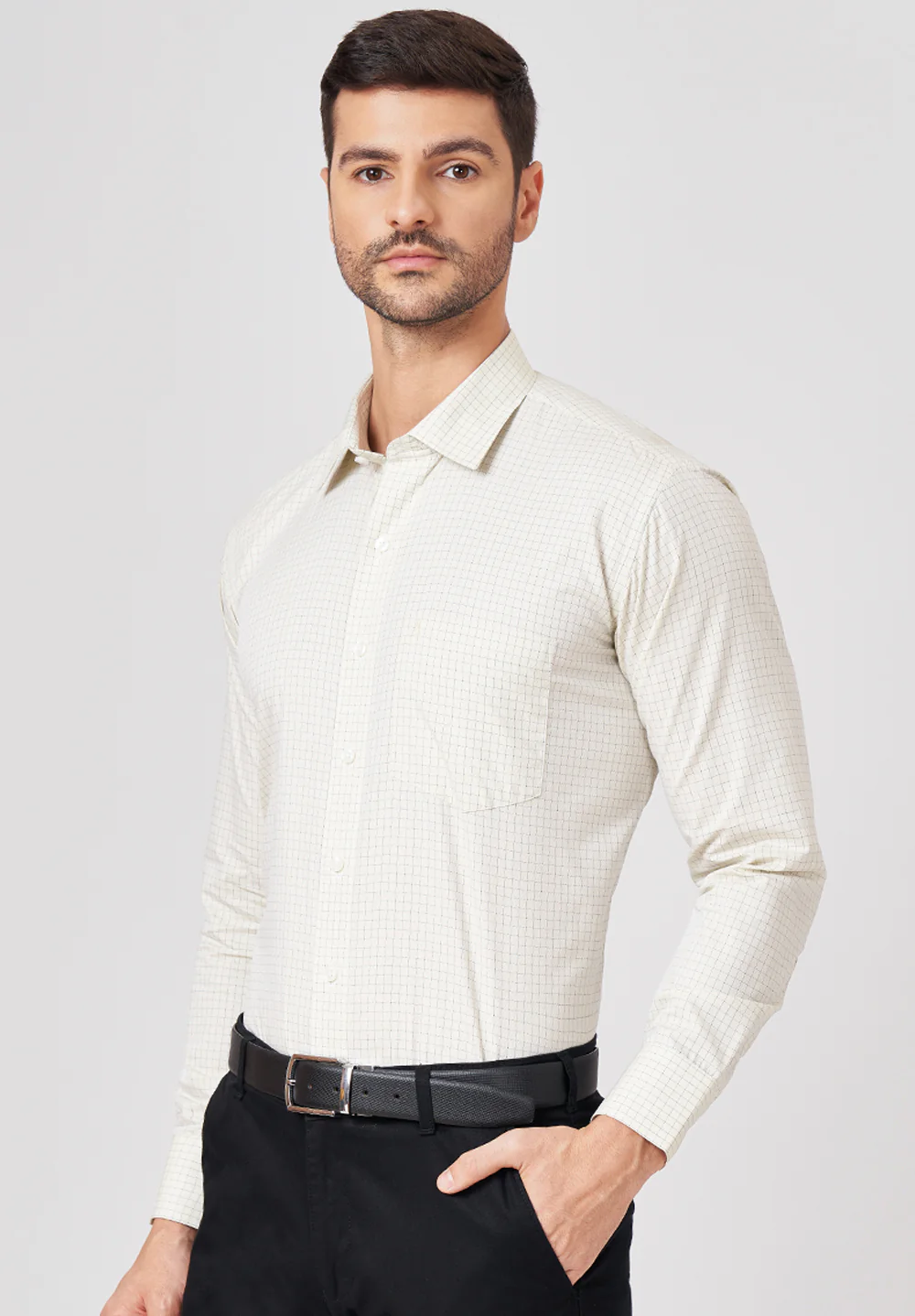 Men Yellow Regular Fit Formal Shirt - Image 4