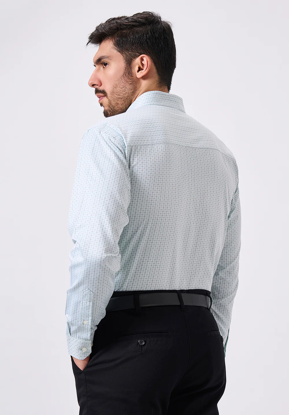 Men Light Blue Regular Fit Formal Shirt - Image 2