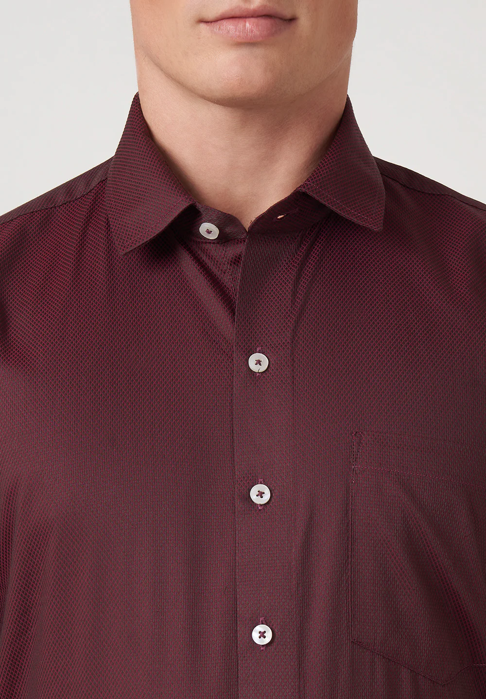 Men Maroon Regular Fit Formal Shirt - Image 4