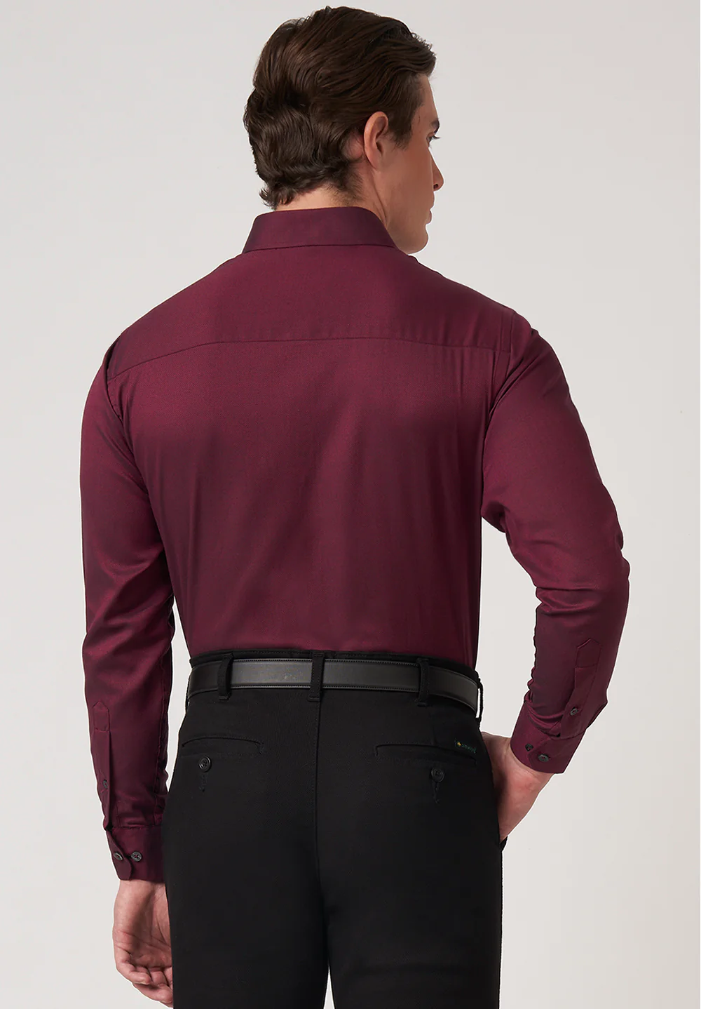 Men Maroon Slim Fit Formal Shirt - Image 2