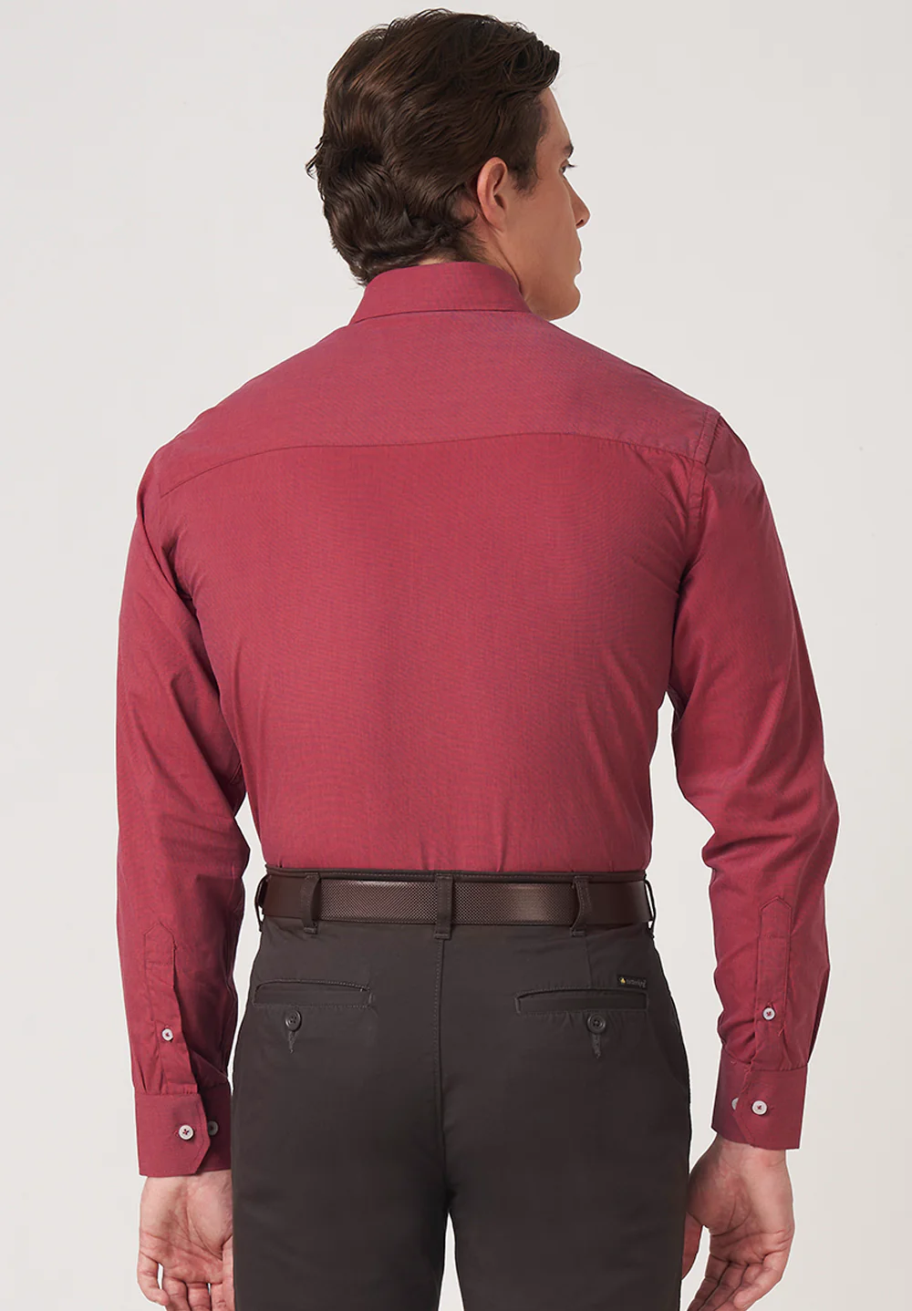 Men Maroon Regular Fit Formal Shirt - Image 2