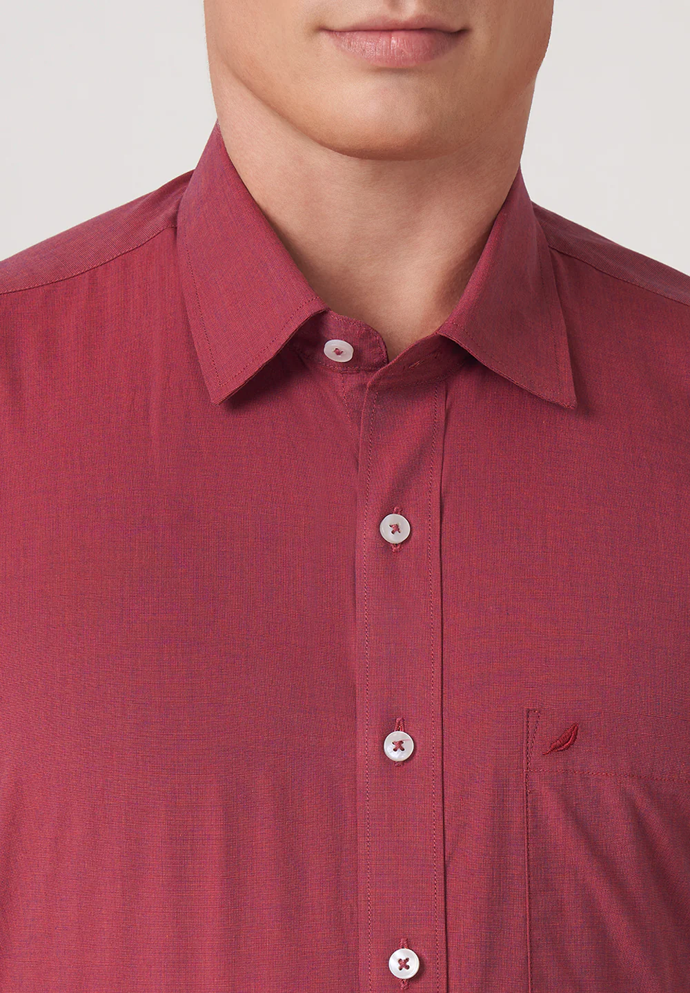 Men Maroon Regular Fit Formal Shirt - Image 4