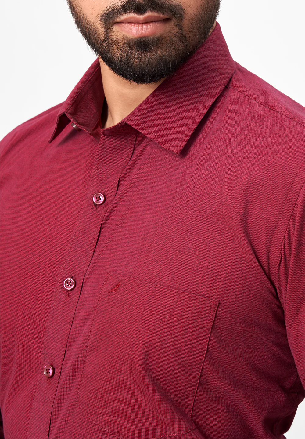 Men Maroon Regular Fit Formal Shirt - Image 3