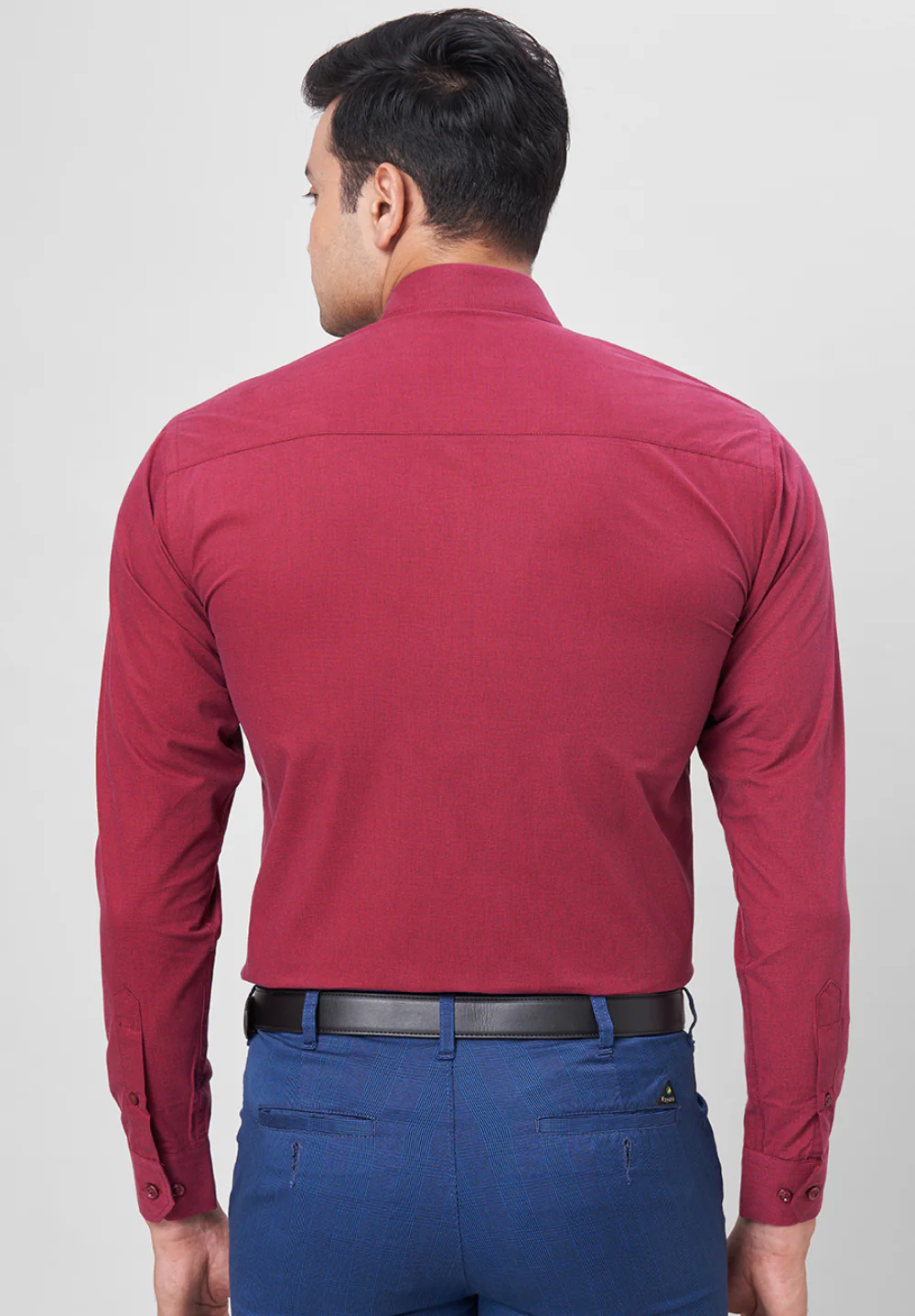 Men Maroon Slim Fit Formal Shirt - Image 2