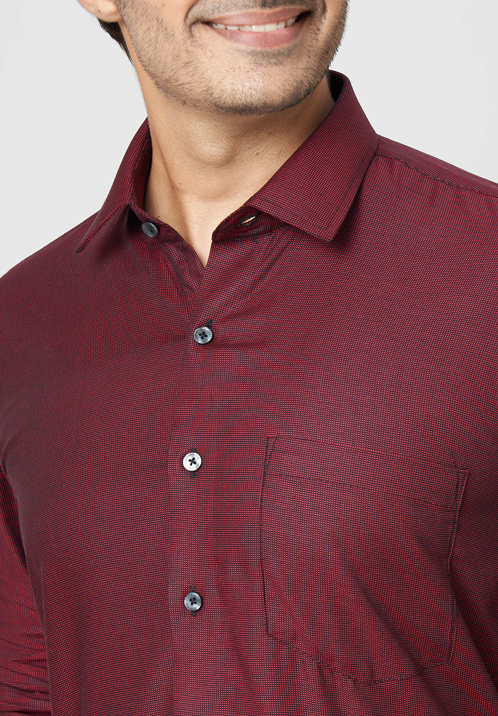 Men Maroon Regular Fit Formal Shirt - Image 5